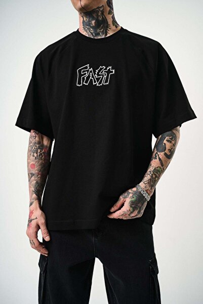 Respire Tricou Oversize Bărbați, Tricou Supradimensionat Streetwear cu Broder...