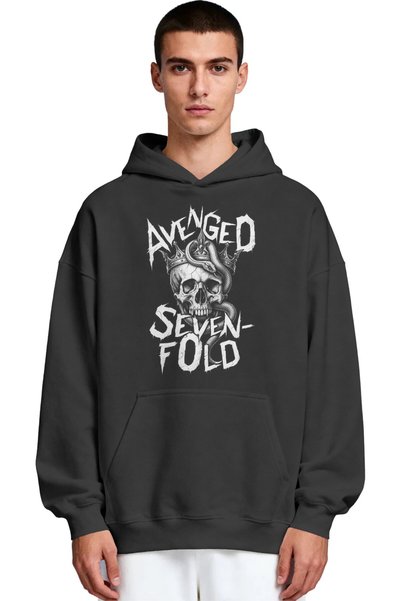 SEVBANO Hanorac premium oversize unisex cu imprimeu frontal Avenged Sevenfold...