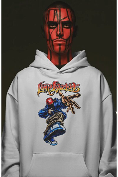 SEVBANO Hanorac premium oversize unisex cu imprimeu frontal Limp Bizkit Rock ...