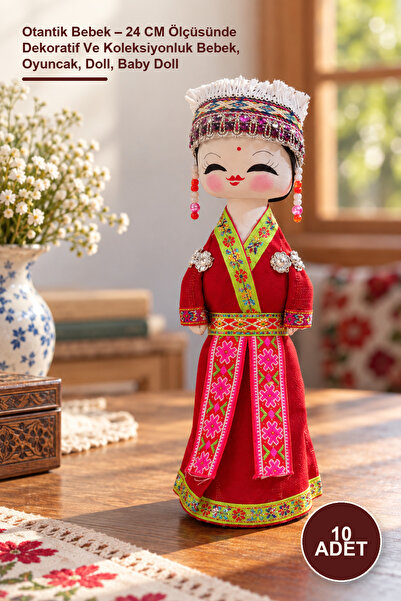10 Adet Otantik Bebek – 24 CM Ölçüsünde Dekoratif Ve luk Bebek, Oyuncak, Doll, Baby Doll