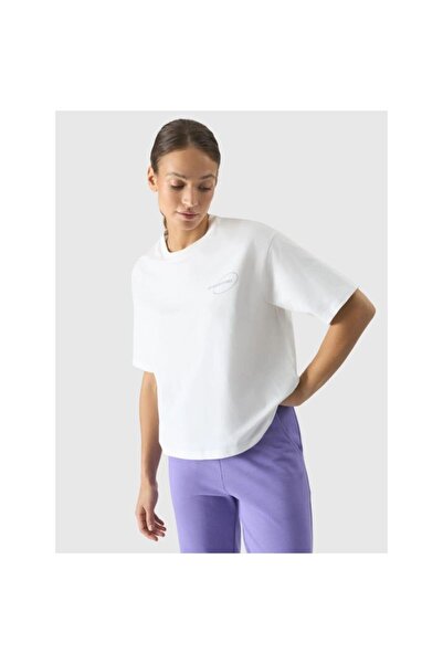 4F Tricou oversize imprimat de damă 4FRSS24TTSHF2089-11S
