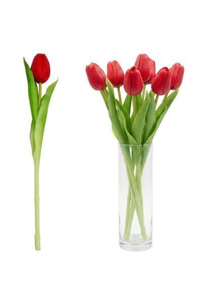 SASKA GARDEN Lalea roșie 31 cm, realistă, decorațiune de primăvară