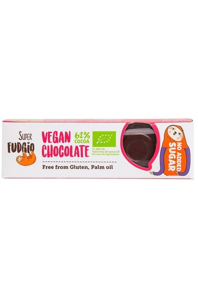 Super Fudgio Baton de ciocolata vegana fara zahar adaugat, bio, 40g,
