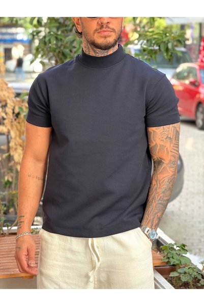 manch collection Yarım Balıkçı Kalıp DoubleFace Kumaş Tshirt