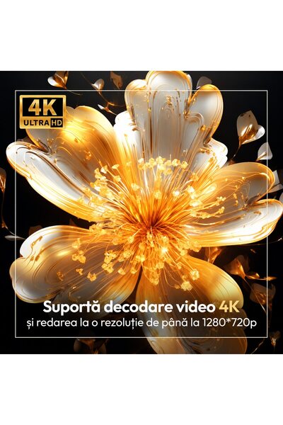 BYINTEK Proiector Portabil A12, HD 720P, Wi-Fi Dual-band, Negru