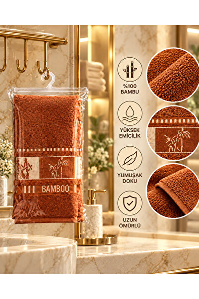 Deluxe Bambu El Yüz Havlusu 50x90 cm Özel Askılı Ambalaj Yumuşak ve Yüksek Emici