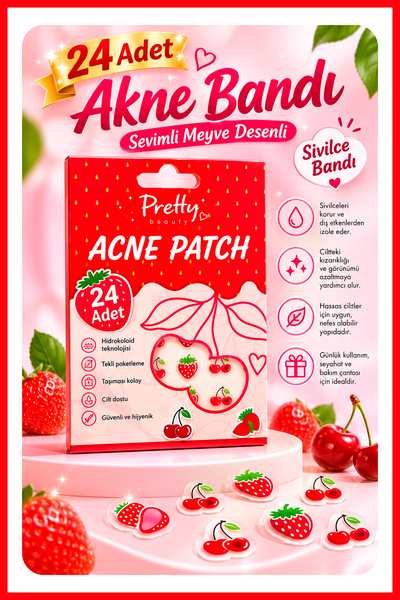 Nera Classy New 24'lü Acne Patch, 24 Adet Meyve Desenli Bandı – Hidrokolloid ...