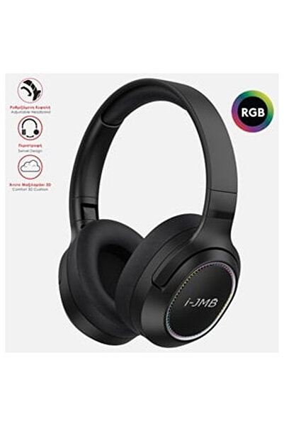 OEM Μαύρα ακουστικά Bluetooth πτυσσόμενα RGB i-JMB
