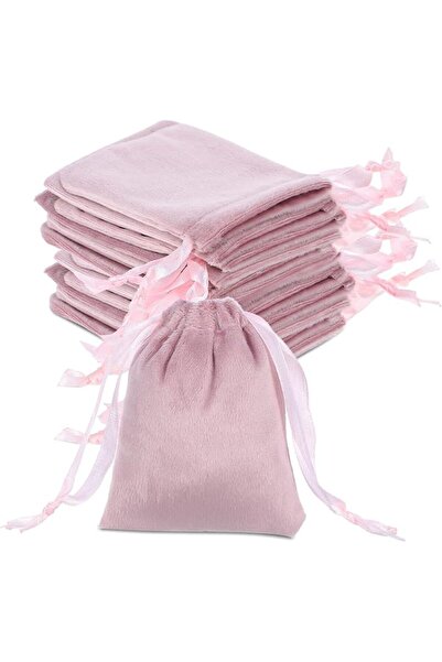 Yelajoy 12 PCS Velvet Gift Bags,Pink Drawstring Jewelry Pouches