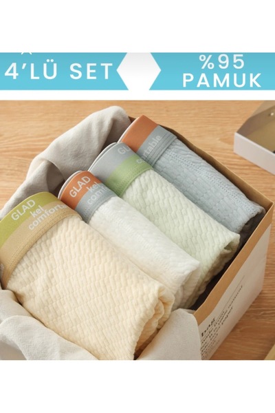 inkarix 4 lü karışık saf pamuklu erkek boxer