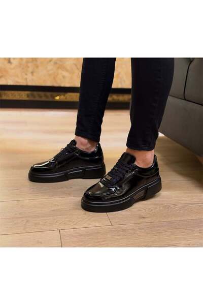 Parlak Hakiki Deri ithal Taban Sneakers