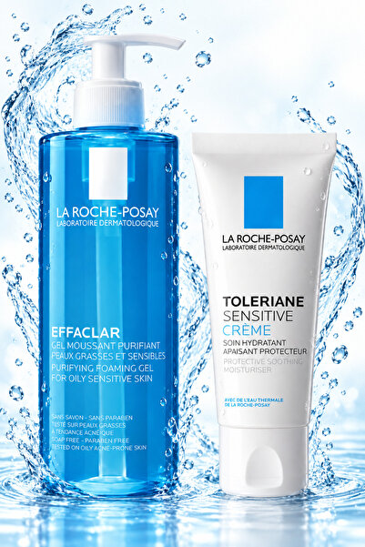 La Roche Posay مجموعة لاروش بوزيه للبشرة الدهنية والحساسة - منظف إفاكلار + مر...