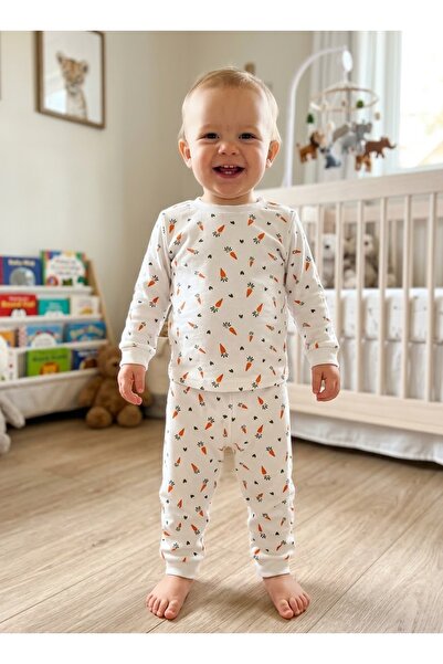 anne dokunuşu gibi KUZUM BEBE Patterned 100% Cotton Fabric 2-Piece Children's...