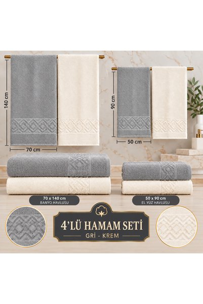 Softtowel's 4-Piece Bath Set 50X90 and 70X140 Cotton Jacquard