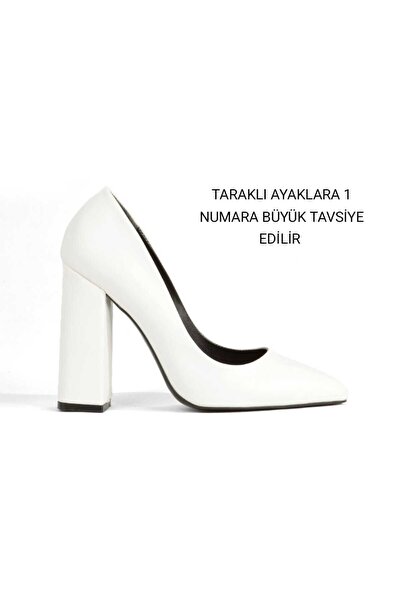Y ESMA "Stiletto" White Leather Pointed Toe Closed High 11 cm Covered Heel New Season