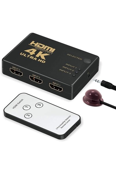 Ronanna 7032 Hdmi Switch 3 Port Çoklayıcı Kumandalı HDMI 3 Giriş 1 Çıkış 4K*2K 3 Port 3×1 HDMI Ultra