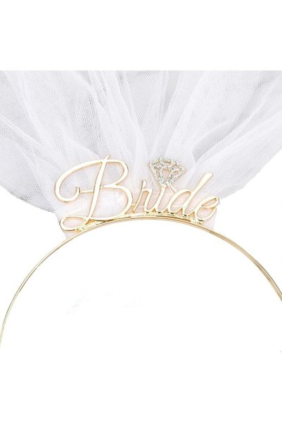 Aputue Bride Headband, Elegant Bridal Headpiece with Veil, Bride to Be Hair A...