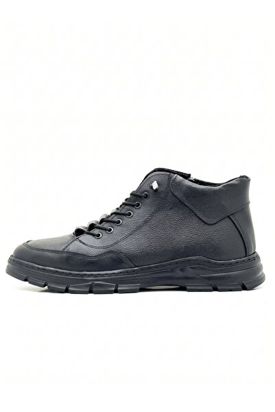 Derify Men's Genuine Leather Boots – Smart Lace-Up, Zippered, Orthopedic & Non-Slip Sole Casual Winter Shoes