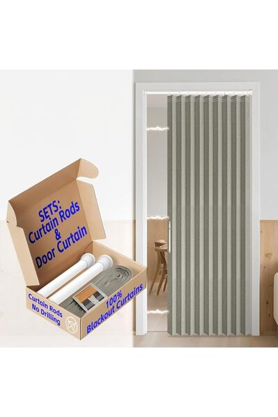 GENERAL Accordion Door Curtain for Total Blackout, Hidden Interior Blackout C...