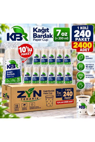 KBR KARTON BARDAK 7oz 10X240 PAKET