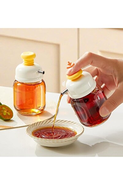 Yelajoy Glass Oil Dispenser, 100ml Mini Pot, Press-Type Liquid Bottle for Kit...