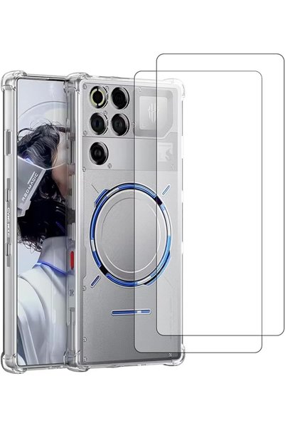 Lukione Compatible with REDMAGIC 11S Pro Case Cover,Tempered Glass Screen Pro...