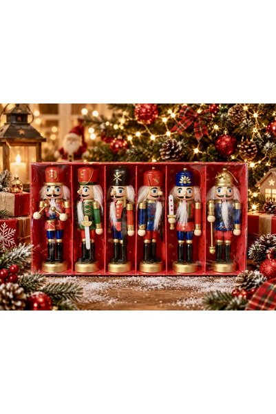 Kastore Kurşun Asker Ahşap Dekoratif Eşya 6 lı Set 12.5 / 13Cm TH8