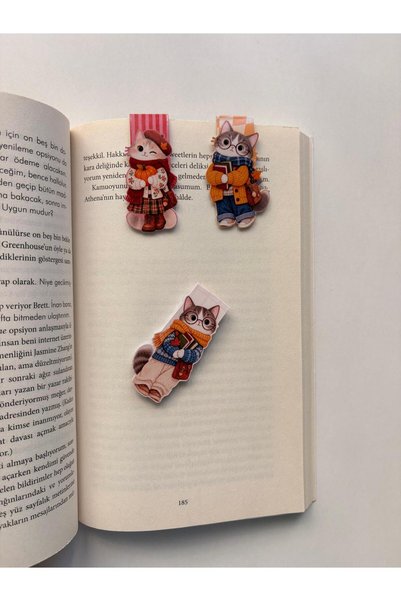 tinystoriestr Autumn & Winter Cat Theme-2 - Magnetic Bookmark /6 Pieces - Magnetic Bookmark Page Marker