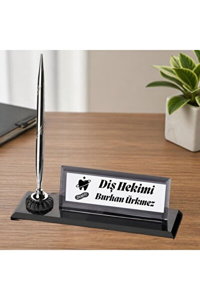 Diş Hekimlerine Özel Logolu Masaüstü İsimlik