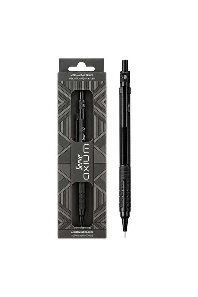 Serve Axium 0.7 mm Mekanik Kurşun Kalem Alüminyum Gövde Metalik Siyah SV-AXIU...