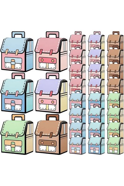 AZONEE Cartoon Backpack Treat Boxes, 24 Pcs Candy Gift Bags with Handle for P...