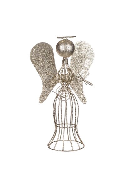 DD SHOP Decoratiune de Craciun Inger Metalic Bej 30cm - Ingeri Decorativi