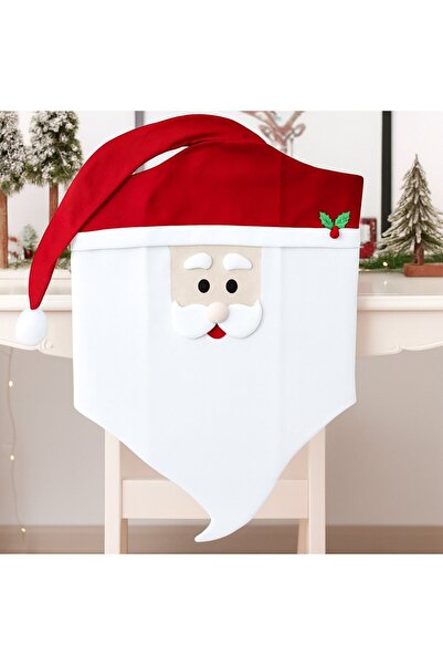 DD SHOP Husa Decorativa de Craciun pentru Spatar Scaun Mos Craciun Zambaret 50cm
