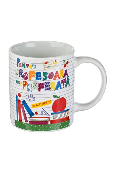 OEM Cană albă din Portelan cu Mesaj ”Pentru Profesoara – cadou util cu design...
