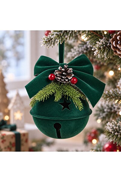 DD SHOP Clopot cra verde catif pin funda14cm - Ornamente-Clopote Clopotei Cra...