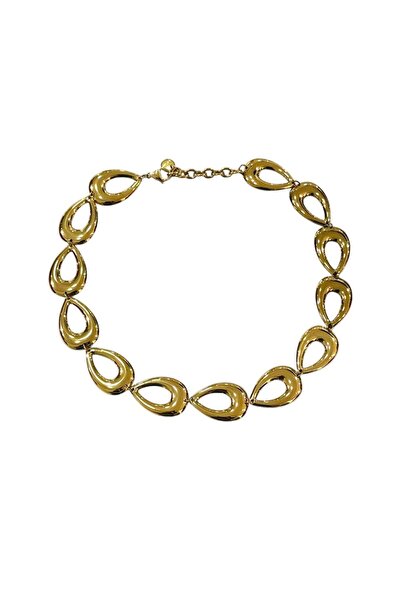 MOMOCA Ατσάλινο κολιέ δάκρυ Stainless steel teardrop necklace Χρυσό