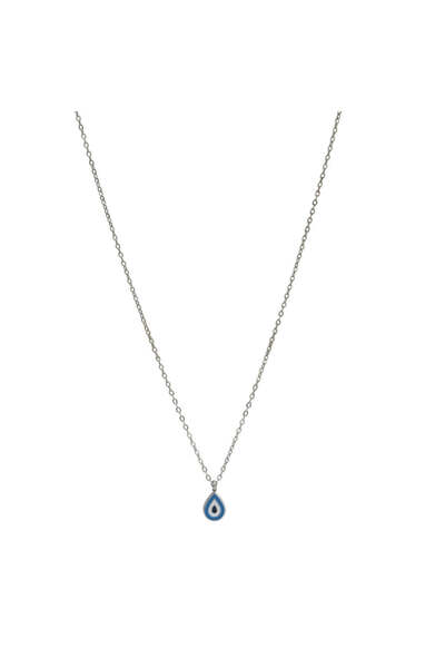MOMOCA Κολιέ Δάκρυ Μάτι Ατσάλι A31002B– Teardrop Evil Eye Steel Neck