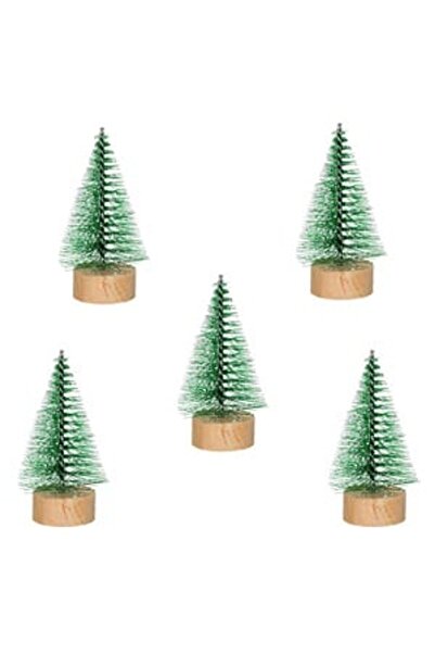 DD SHOP Brazi Decorativi de Craciun Verzi cu Glitter & Zapada 9cm - 5buc