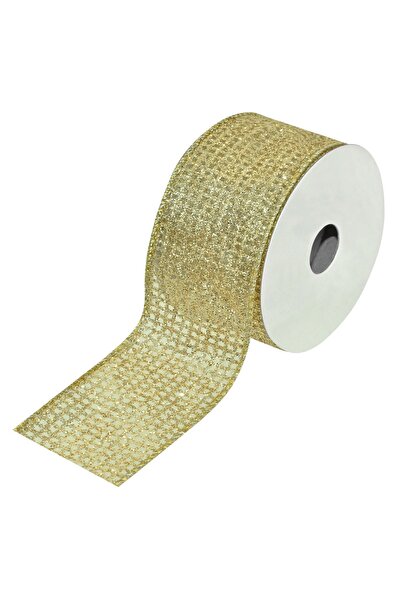 DD SHOP Panglica Decorativa Brad de Craciun Bej Sampanie Patratele - 5m x 38mm