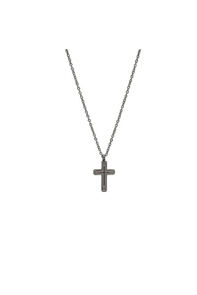 MOMOCA Stainless Steel Κολιέ με Ανάγλυφο Σταυρό IC XC NIKA Ασημί