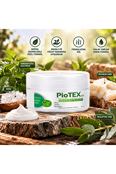 PioTEXco Kuyruk Yağı, Isırgan Otu ve MSM İçerikli Vücut Masaj Kremi 50 ml