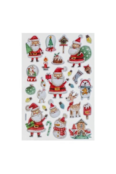 DD SHOP Autocolante decorative de Craciun, figurine Mos Craciun 3D cu efect d...