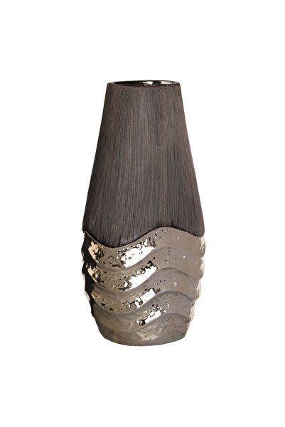 DD SHOP Vaza Decorativa Maro cu Baza Reliefata de Culoare Sampanie 18x5,5x35cm