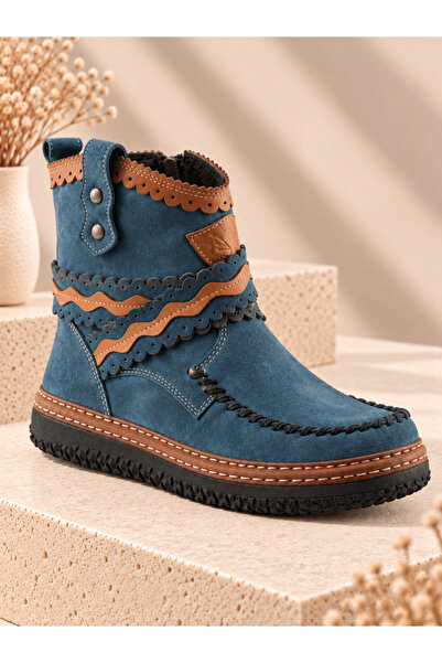 İNZE AYAKKABI Genuine Leather Women's Boots Model Name: Freya