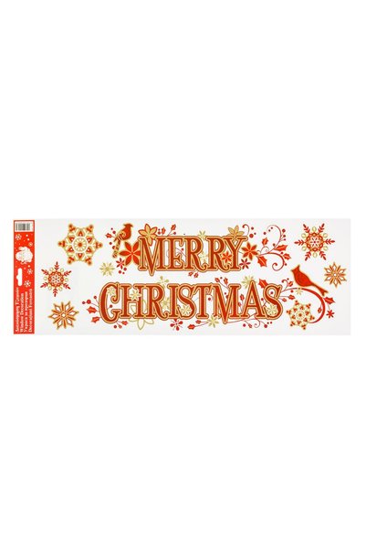 DD SHOP Autocolante decorative pentru geam de Craciun, pasari rosii cu glitte...