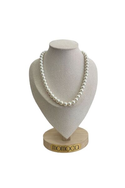 MOMOCA Ατσάλινο Κολιέ Με Μαργαριτάρια - 3MM