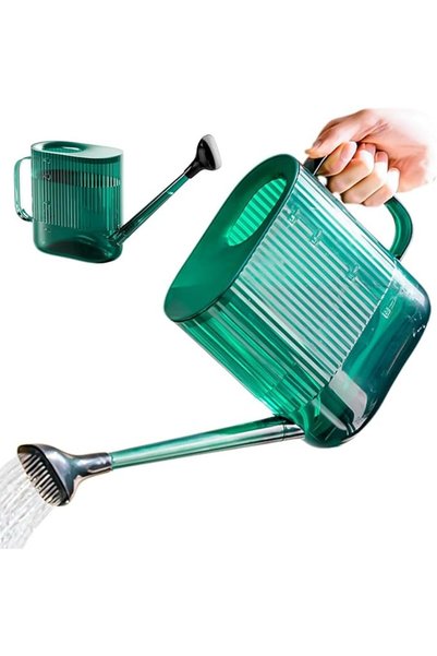 Yelajoy Green Long Spout Watering Can with Sprinkler Head, Detachable Nozzle ...