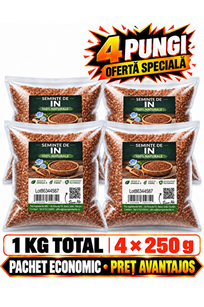 Top Ingrediente Package 4x250g Flax Seeds - 1KG