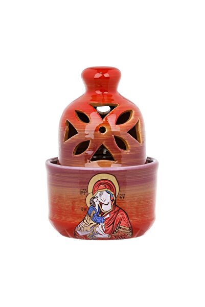 OEM Candela Ceramică Maro Sfanta Maria cu Bebelus – lumină decorativă pentru ...