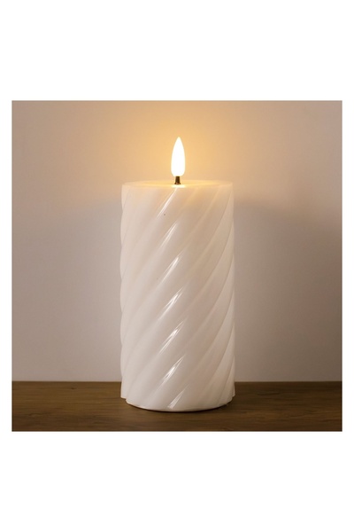 OEM Lumânare albă cu Flacara LED Ø7x12,5cm - Flacara – ambient decorativ fără...